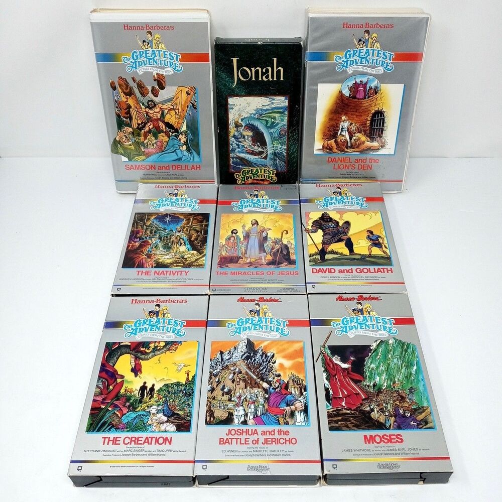 Lot of 9 Hanna-Barbera The Greatest Adventure Stories From the Bible VHS Tapes